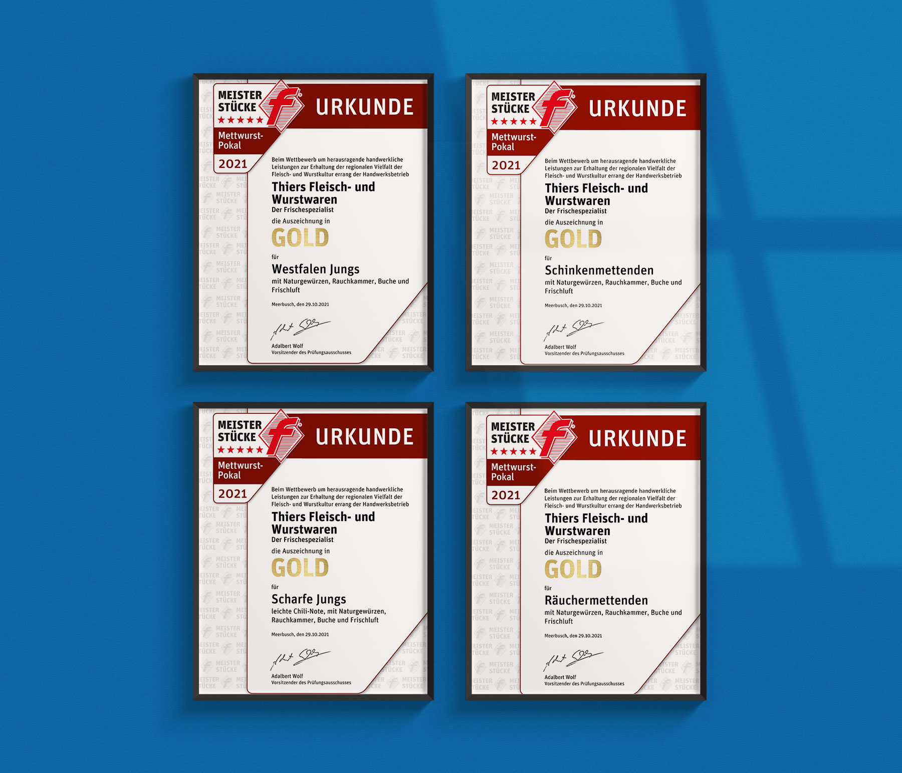 Vier Produkte eingereicht - 4 x Gold ist unsere Bilanz.